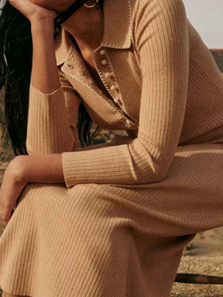 Collared Split Hem Bodycon Dress