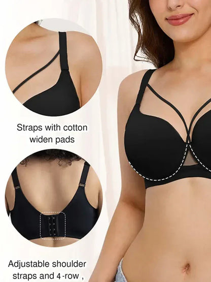 Gathering & Side-Smoothing Push-Up Thin Sexy Bra