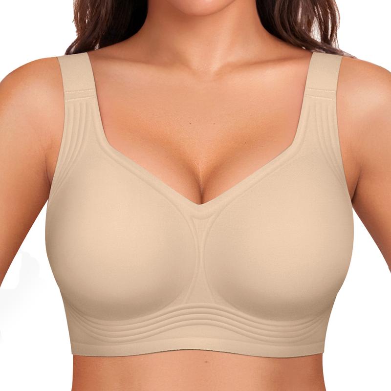 Full coverage wireless bra.