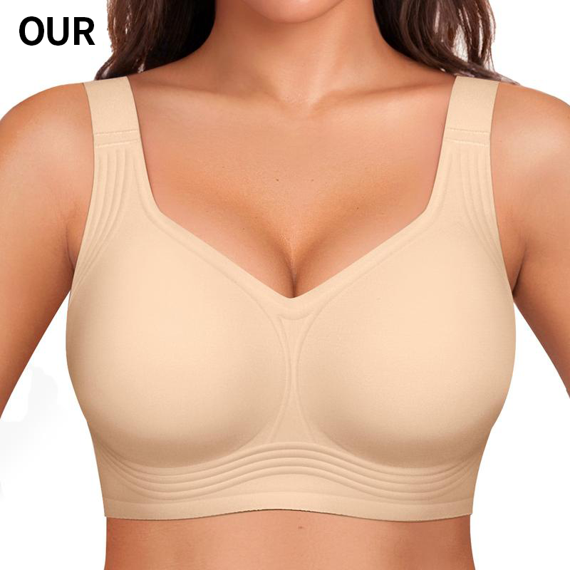 Full coverage wireless bra.