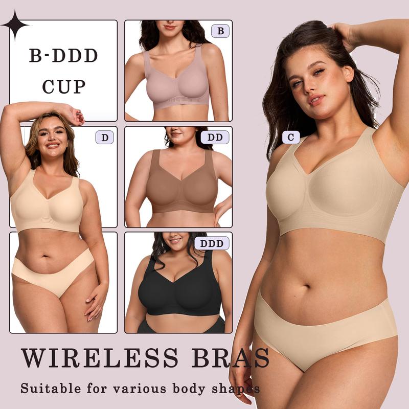 Full coverage wireless bra.