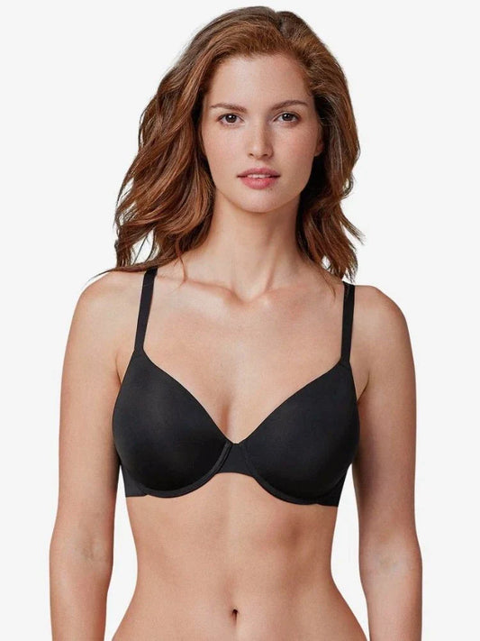 Fits Everybody Push Up Bra for Women-Buttery Soft Scoop Neckline-Padded Underwire Sexy Demi Balconette T Shirt Bras